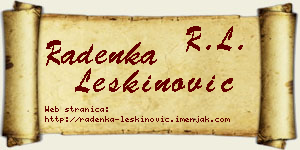Radenka Leškinović vizit kartica